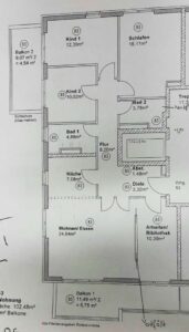 Grundriss der Wohnung